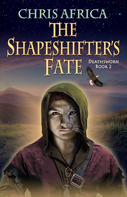 Book cover featuring a young man who is shapeshifting into an animal